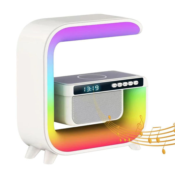 Imagen de Cargador inalambrico reloj despertador y parlante G mini