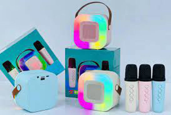 Imagen de PARLANTE CON LUCES KARAOKE 2 MICROS